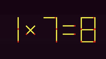 Thử tài IQ: Di chuyển hai que diêm để 1x7=8 thành phép tính đúng