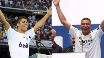 Mbappe bắt chước khoảnh khắc ra mắt của Ronaldo ở Real Madrid