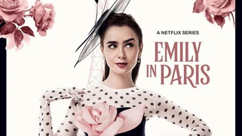 Lily Collins mặc đồ Đỗ Mạnh Cường chụp poster 'Emily in Paris'