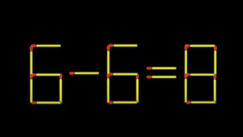 Thử tài IQ: Di chuyển một que diêm để 6-6=8 thành phép tính đúng