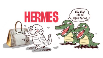 Hermes giải oan cho chú cá sấu bạch tạng