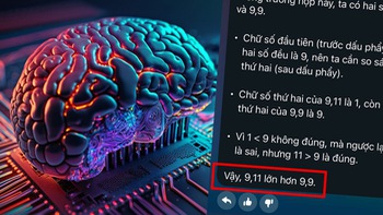 Trí tuệ nhân tạo trả lời sai bét về 'bài toán 9,9 và 9,11'