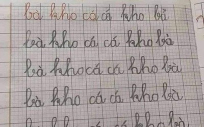 Ảnh vui 5-10: Bé tập viết 'bà kho cá' thành 'cá kho bà'