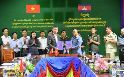Kiên Giang tiếp nhận 10 bộ hài cốt liệt sĩ ở Campuchia