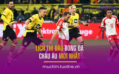 Lịch thi đấu bóng đá châu Âu mới nhất: Dortmund gặp Bayern