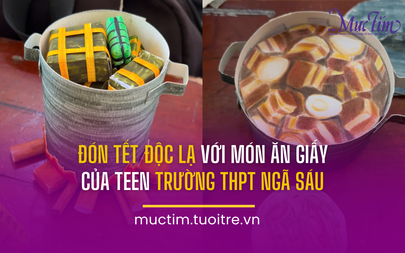 Đón Tết độc lạ với món ăn giấy của teen Trường THPT Ngã Sáu