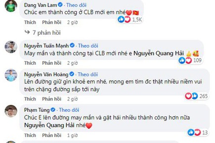 Quang Hải thông báo 'chính thức đặt chân trên con đường mới', nhiều cầu thủ Việt Nam chúc mừng