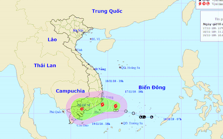 Bão số 8 đang cách bờ biển Ninh Thuận - Bình Thuận 240km