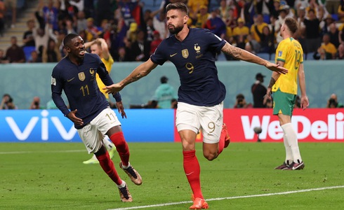 Kết quả bóng đá Pháp 4 - 1 Úc, bảng D World Cup 2022: Giroud tỏa sáng, nhà ĐKVĐ rộng cửa đi tiếp