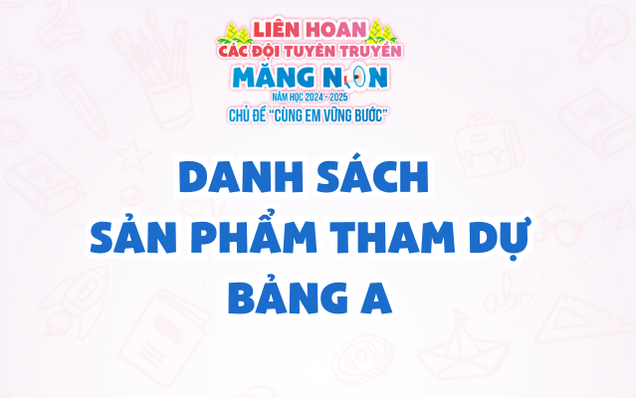 Liên hoan các đội tuyên truyền măng non: danh sách sản phẩm dự thi bảng A