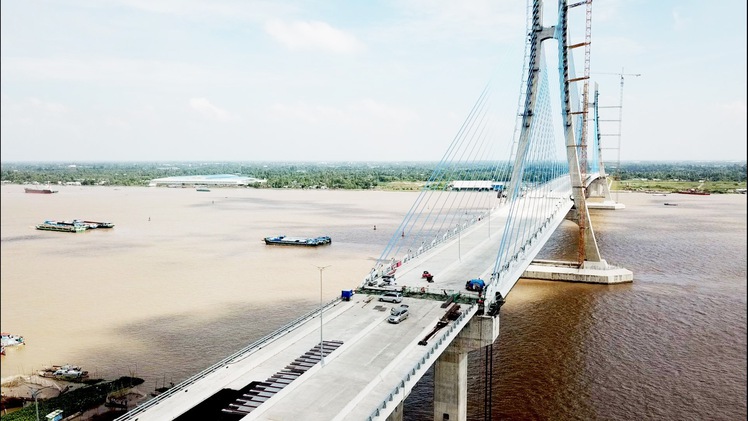 Cầu Vàm Cống hoàn thành sửa chữa hơn 99%