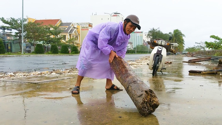 Video: Sau bão, người dân Đà Nẵng rủ nhau ra đường nhặt củi