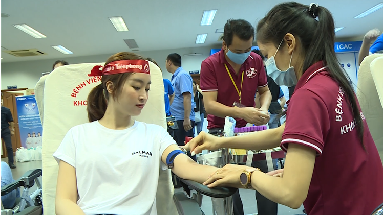 Video: Dàn hoa hậu, á hậu tham gia hiến máu nhân đạo