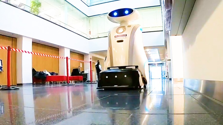 Video: Robot 200kg dọn dẹp sàn nhà bệnh viện trong thời Covid-19
