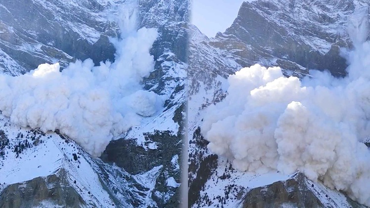 Video: Cảnh tuyết lở từ sông băng trên dãy Himalaya