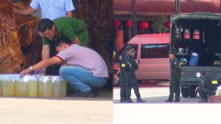 Video: Công an 'phong tỏa' trạm xăng dầu qui mô trên quốc lộ 14 tại Bình Phước