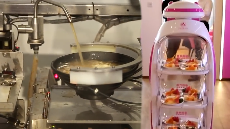 Video: Robot đầu bếp 'nấu ăn' phục vụ khách tại một nhà hàng ở Trung Quốc