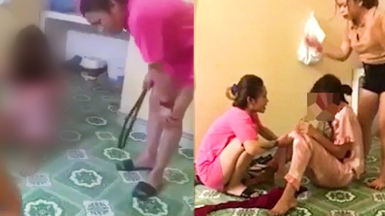 Video: Bắt 2 cô gái vụ lột quần áo, đổ bột giặt lên đầu, hành hạ thiếu nữ 15 tuổi ở Thái Bình