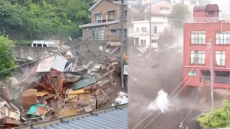 Video: Lở đất kinh hoàng cuốn theo hàng chục ngôi nhà, khoảng 20 người mất tích ở Nhật Bản