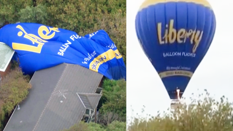 Video: Khinh khí cầu chở 12 người rơi xuống nhà dân ở Úc
