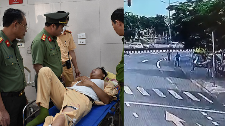 Video: Vượt đèn đỏ tông thiếu tá cảnh sát giao thông nhập viện ở Ninh Bình, hai thanh niên bị bắt