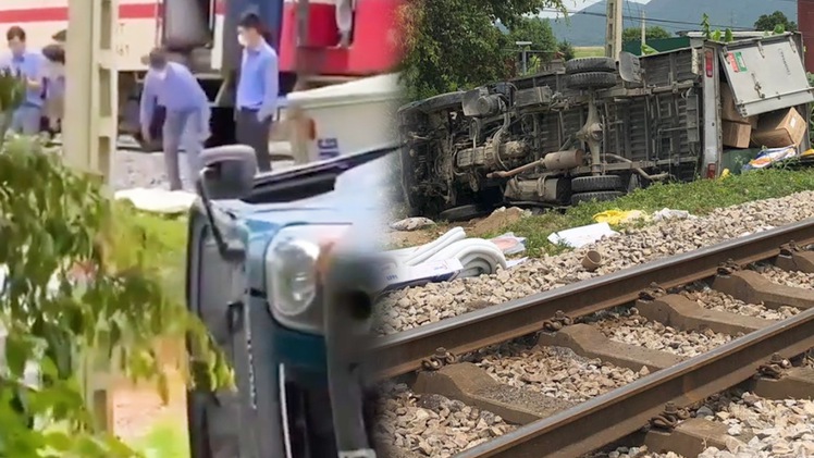 Video: Xe tải băng qua đường sắt bị tàu hỏa húc, một người tử vong