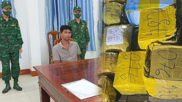 Một nghi phạm đầu thú khai vận chuyển 19kg kim loại nghi là vàng từ Campuchia về Việt Nam