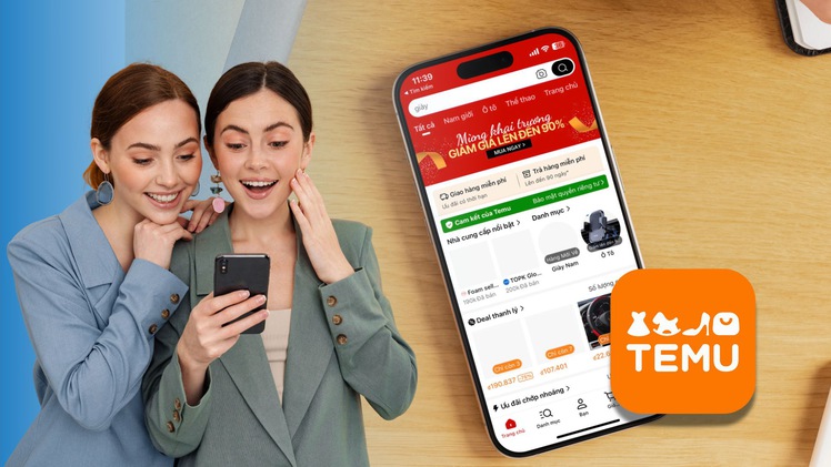 Ứng dụng thương mại điện tử Trung Quốc Temu 'gây choáng' các tín đồ mua sắm